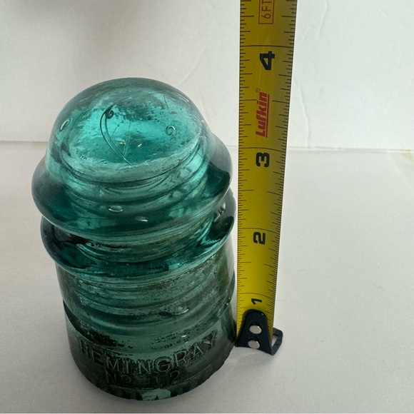 Vintage Hemingray no. 12 Insulator Patent May 2 1893, Green/Blue glass. - Picture 3 of 13